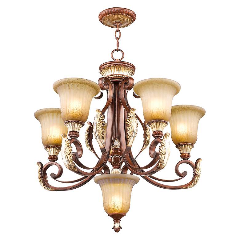 Image 7 Livex Villa 26" Wide Verona Bronze 6-Light Chandelier more views