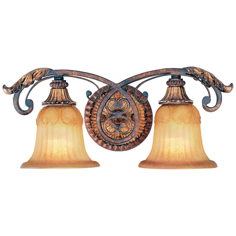 Image 2 Livex Villa Verona 8" High Traditional Bronze 2-Light Wall Sconce