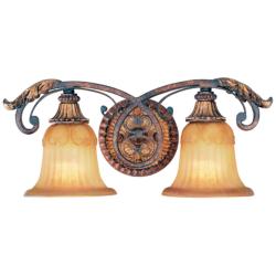 Livex Villa Verona 8" High Traditional Bronze 2-Light Wall Sconce