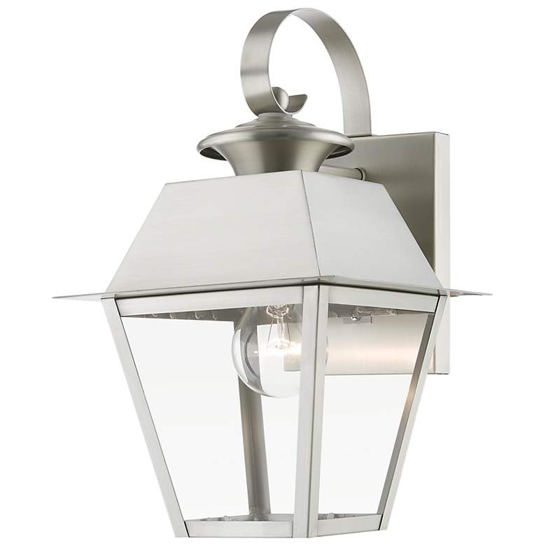 Image 2 Livex Wentworth 12 1/2"H Brushed Nickel Outdoor Wall Light