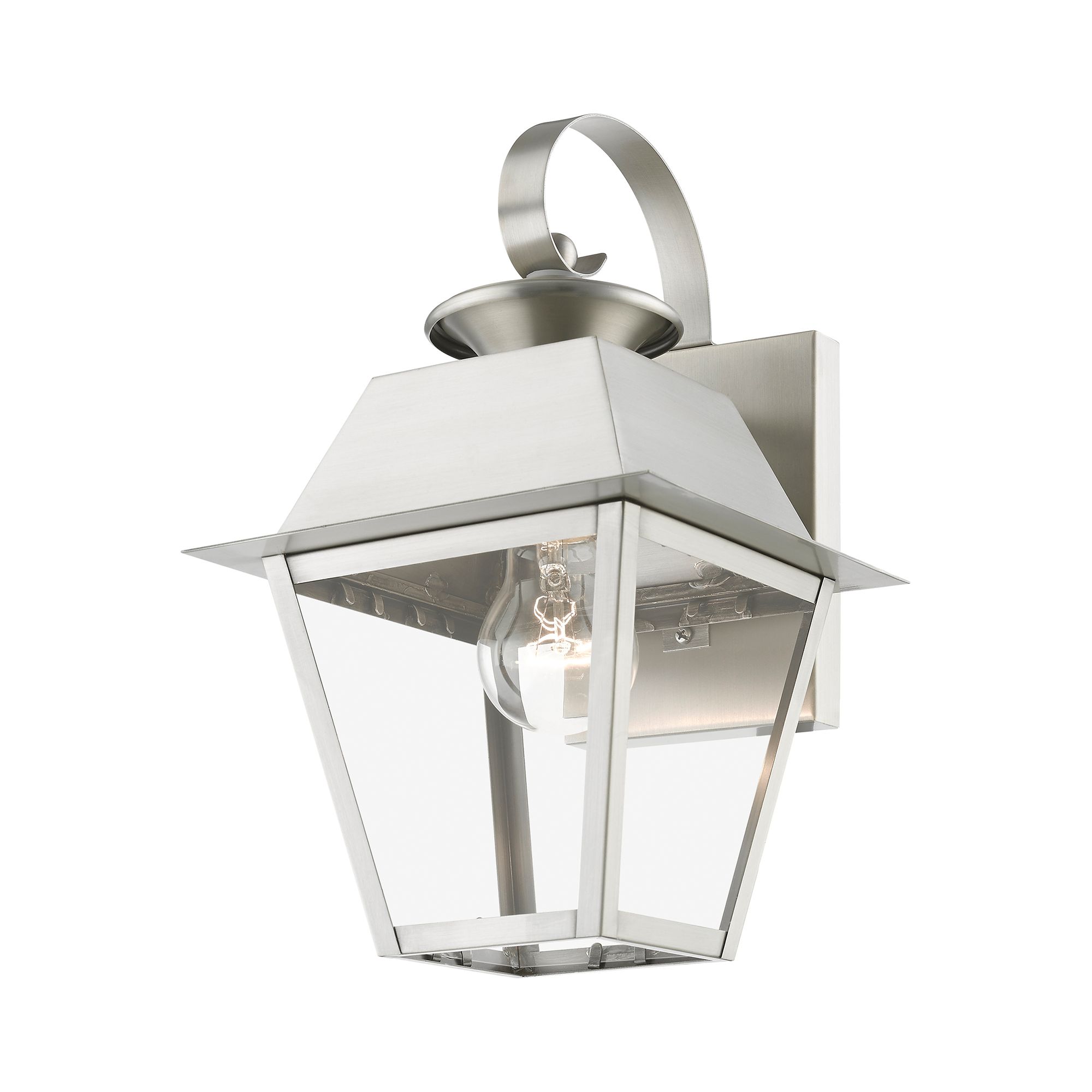 Image 3 Livex Wentworth 12 1/2"H Brushed Nickel Outdoor Wall Light more views