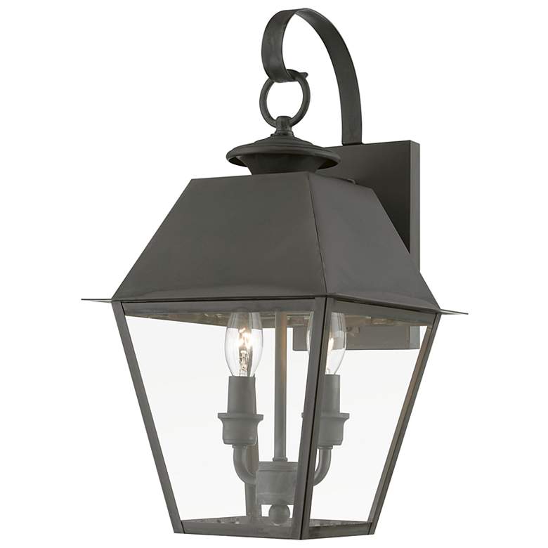 Image 2 Livex Wentworth 16 1/2"H Charcoal 2-Light Outdoor Wall Light