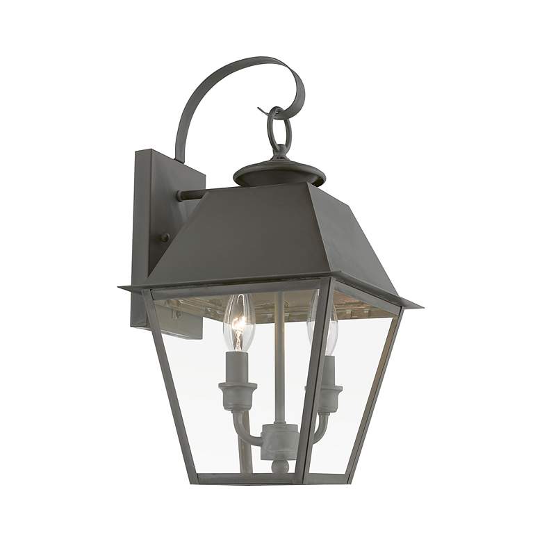 Image 4 Livex Wentworth 16 1/2"H Charcoal 2-Light Outdoor Wall Light more views