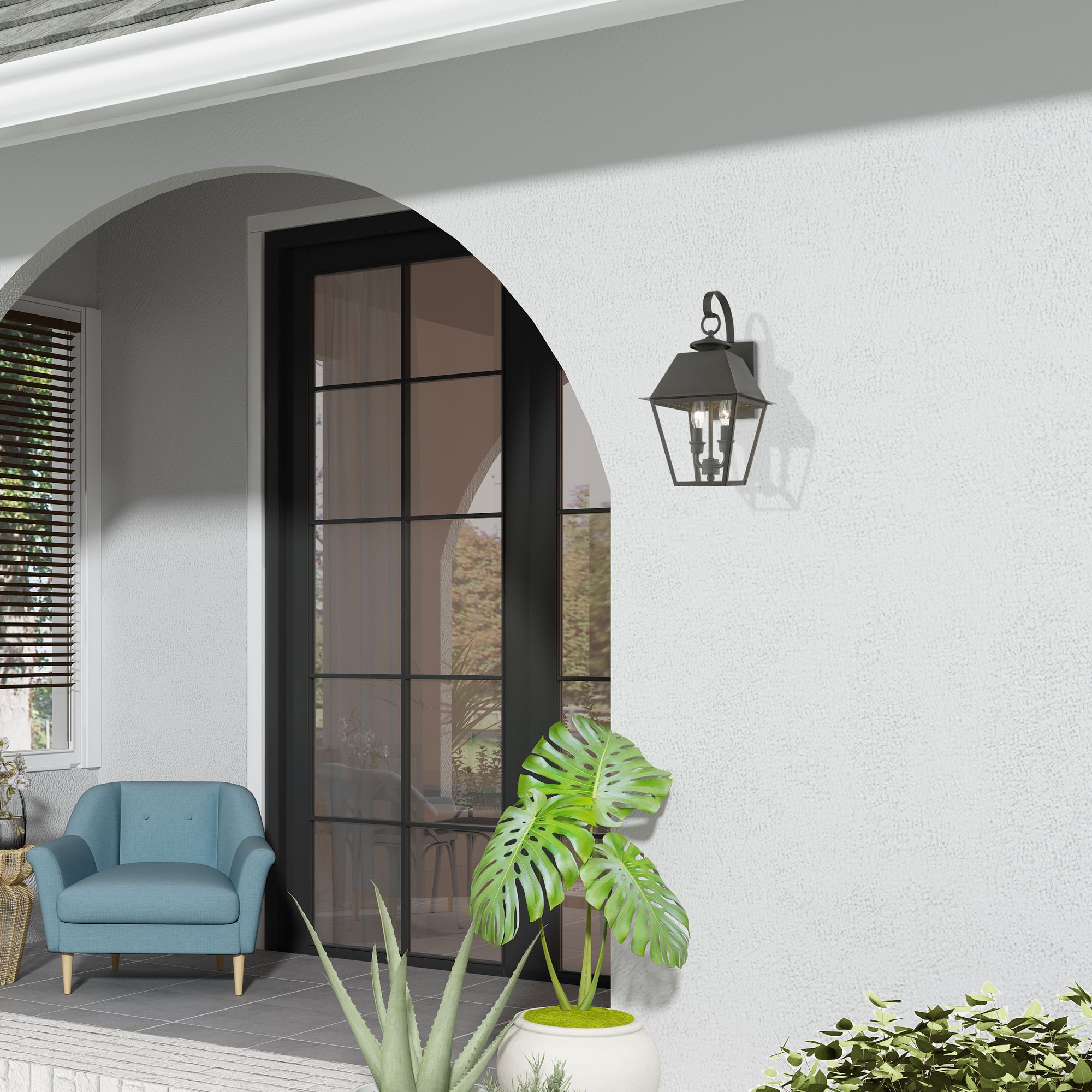 Livex Wentworth 16 1/2"H Charcoal 2-Light Outdoor Wall Light