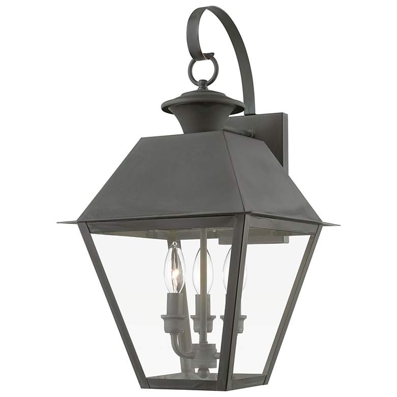 Image 2 Livex Wentworth 22" High Charcoal 3-Light Outdoor Wall Light