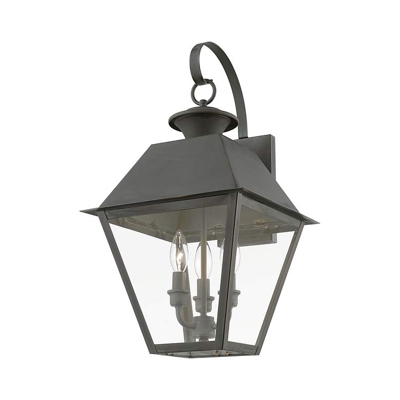 Image 3 Livex Wentworth 22" High Charcoal 3-Light Outdoor Wall Light more views