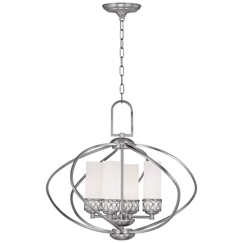 Image 2 Livex Westfield 22" Wide 4-Light Brushed Nickel Open Orb Chandelier