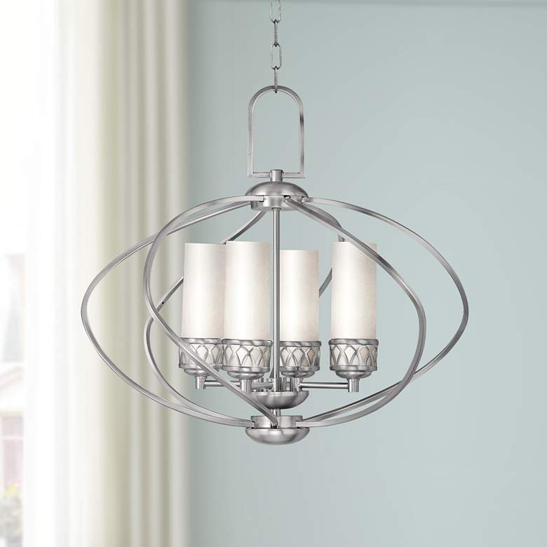 Image 1 Livex Westfield 22" Wide 4-Light Brushed Nickel Open Orb Chandelier