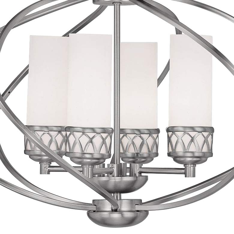 Image 3 Livex Westfield 22" Wide 4-Light Brushed Nickel Open Orb Chandelier more views
