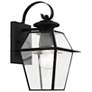 Livex Westover 12.5" High Black and Glass Outdoor Lantern Wall Light in scene