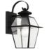 Livex Westover 12.5" High Black and Glass Outdoor Lantern Wall Light
