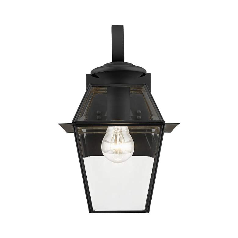 Image 7 Livex Westover 12.5" High Black and Glass Outdoor Lantern Wall Light more views
