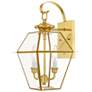 3_Livex Westover 16 1/2" 2-Light Polished Brass Outdoor Wall Light