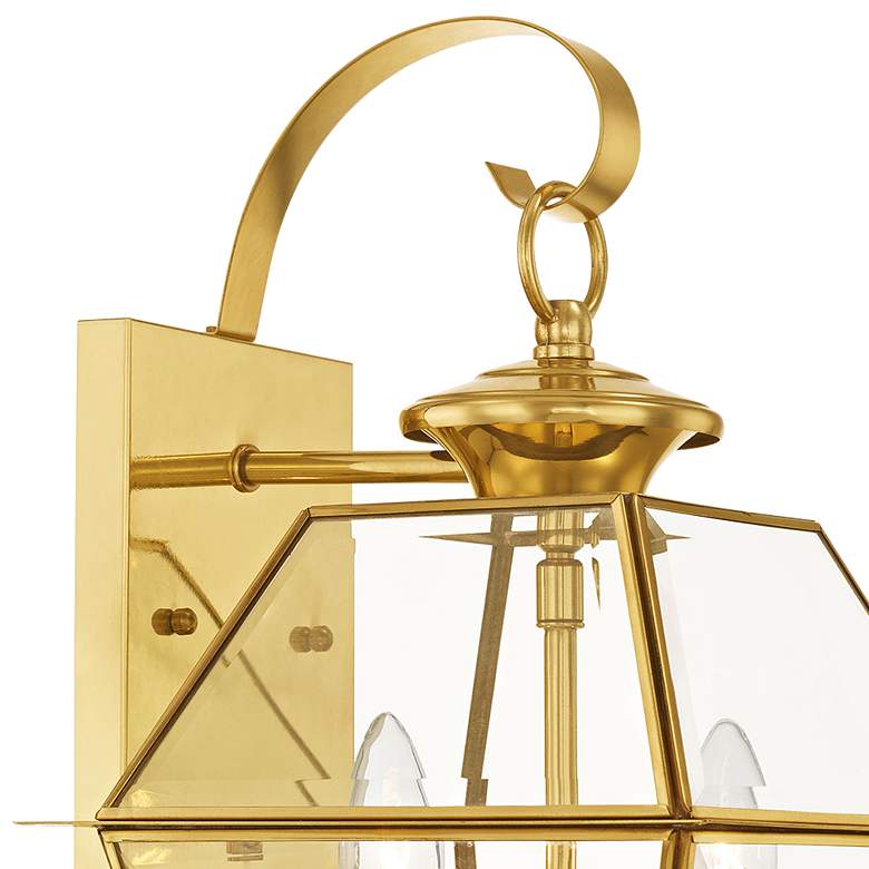 Image 4 Livex Westover 16 1/2" 2-Light Polished Brass Outdoor Wall Light more views