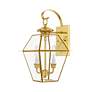 4_Livex Westover 16 1/2" 2-Light Polished Brass Outdoor Wall Light more views