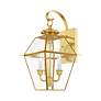 5_Livex Westover 16 1/2" 2-Light Polished Brass Outdoor Wall Light more views