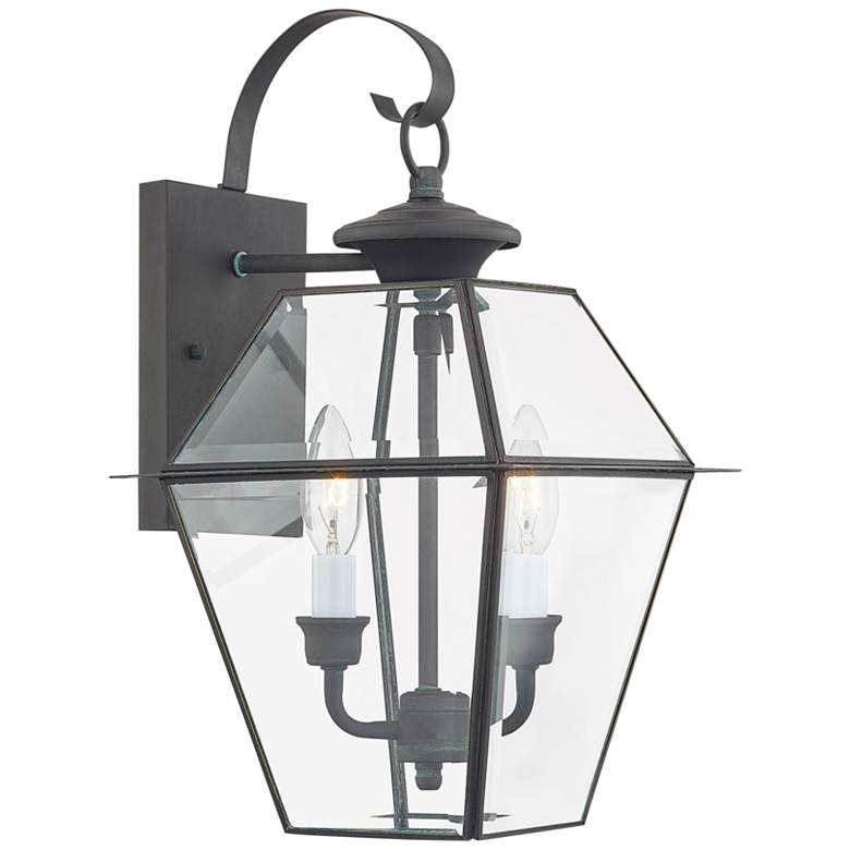 Image 2 Livex Westover 16 1/2" Charcoal 2-Light Outdoor Lantern Wall Light