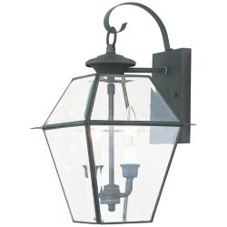 Livex Westover 16 1/2" Charcoal 2-Light Outdoor Lantern Wall Light