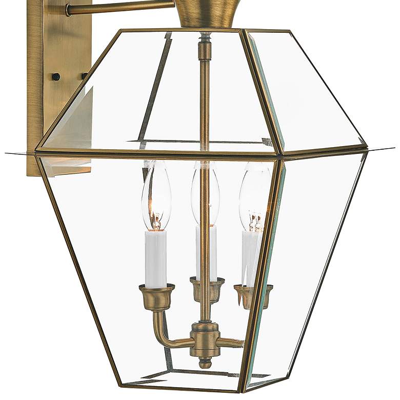 Image 4 Livex Westover 22 1/2" Antique Brass 3-Light Outdoor Wall Light more views