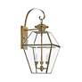 Livex Westover 22 1/2" Antique Brass 3-Light Outdoor Wall Light in scene