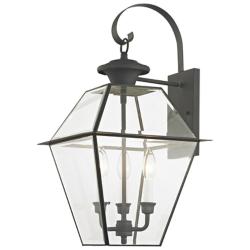 Livex Westover 22 1/2" Charcoal 3-Light Outdoor Lantern Wall Light