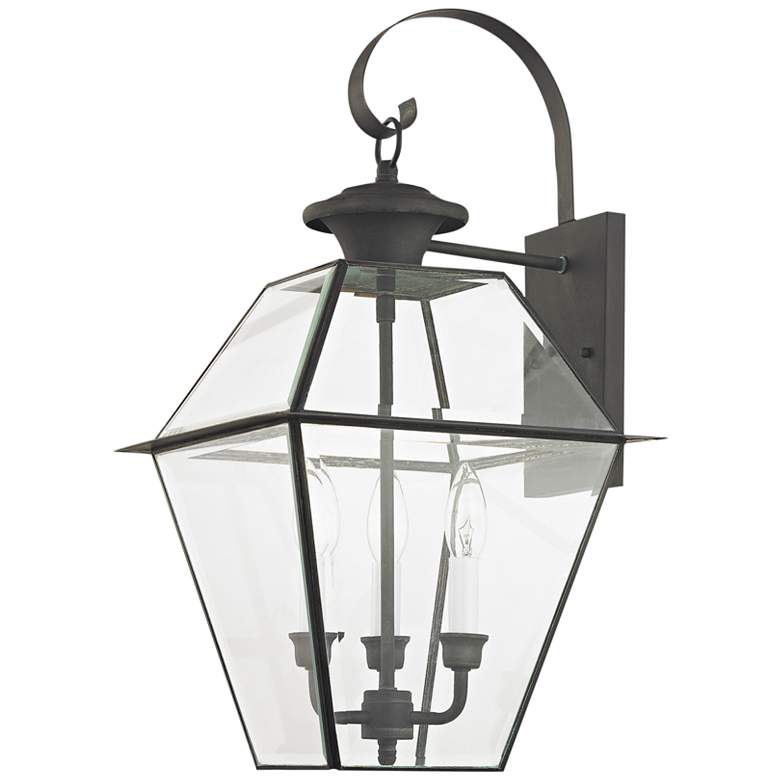 Image 6 Livex Westover 22 1/2" Charcoal 3-Light Outdoor Lantern Wall Light more views