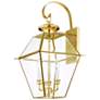 4_Livex Westover 22 1/2" High Polished Brass 3-Light Outdoor Wall Light more views