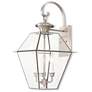 2_Livex Westover 22 1/2"H Brushed Nickel 3-Light Outdoor Wall Light