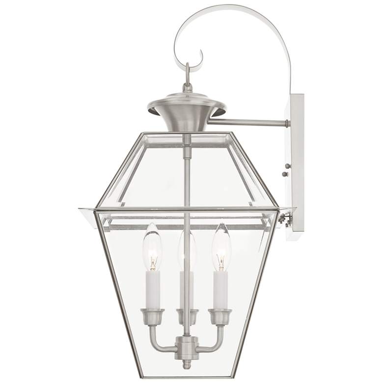 Image 4 Livex Westover 22 1/2"H Brushed Nickel 3-Light Outdoor Wall Light more views