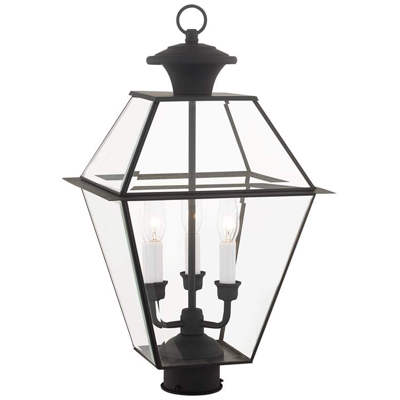 Image 4 Livex Westover 22" High Black and Clear Glass Traditional Post Light more views