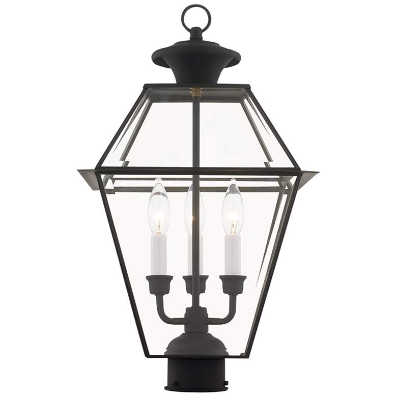 Image 5 Livex Westover 22" High Black and Clear Glass Traditional Post Light more views