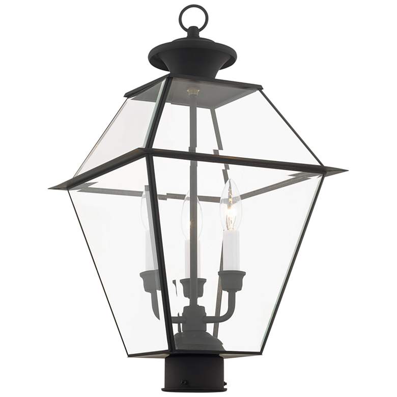 Image 6 Livex Westover 22" High Black and Clear Glass Traditional Post Light more views