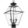 Livex Westover 22" High Black and Clear Glass Traditional Post Light