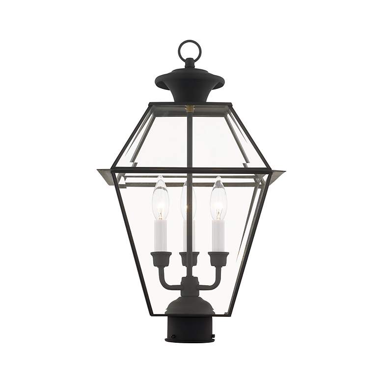 Image 7 Livex Westover 22" High Black and Clear Glass Traditional Post Light more views