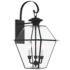 Livex Westover 23 1/4" Black and Clear Glass Outdoor Lantern Light