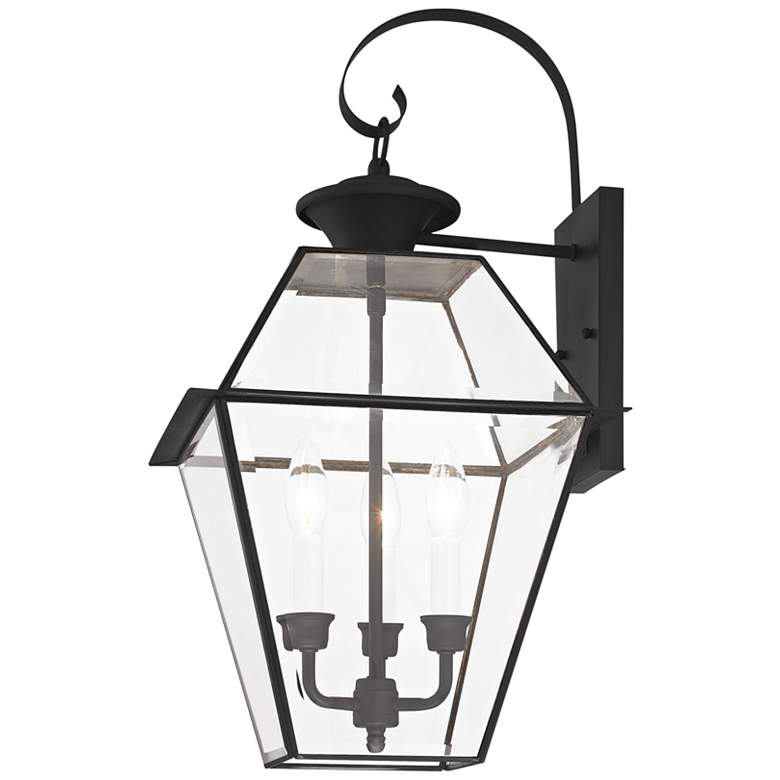 Image 3 Livex Westover 23 1/4" Black and Clear Glass Outdoor Lantern Light more views