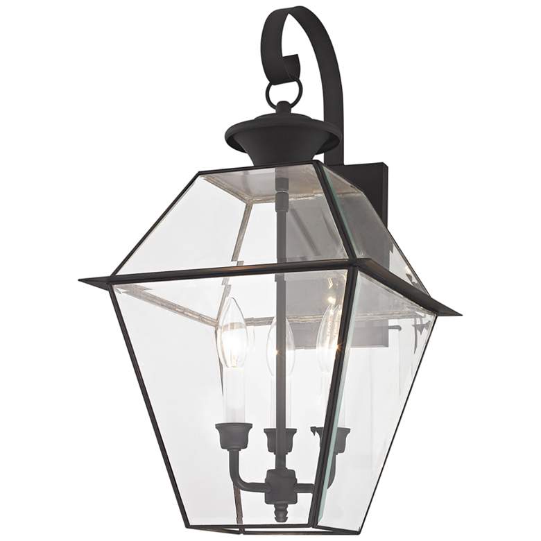 Image 4 Livex Westover 23 1/4" Black and Clear Glass Outdoor Lantern Light more views