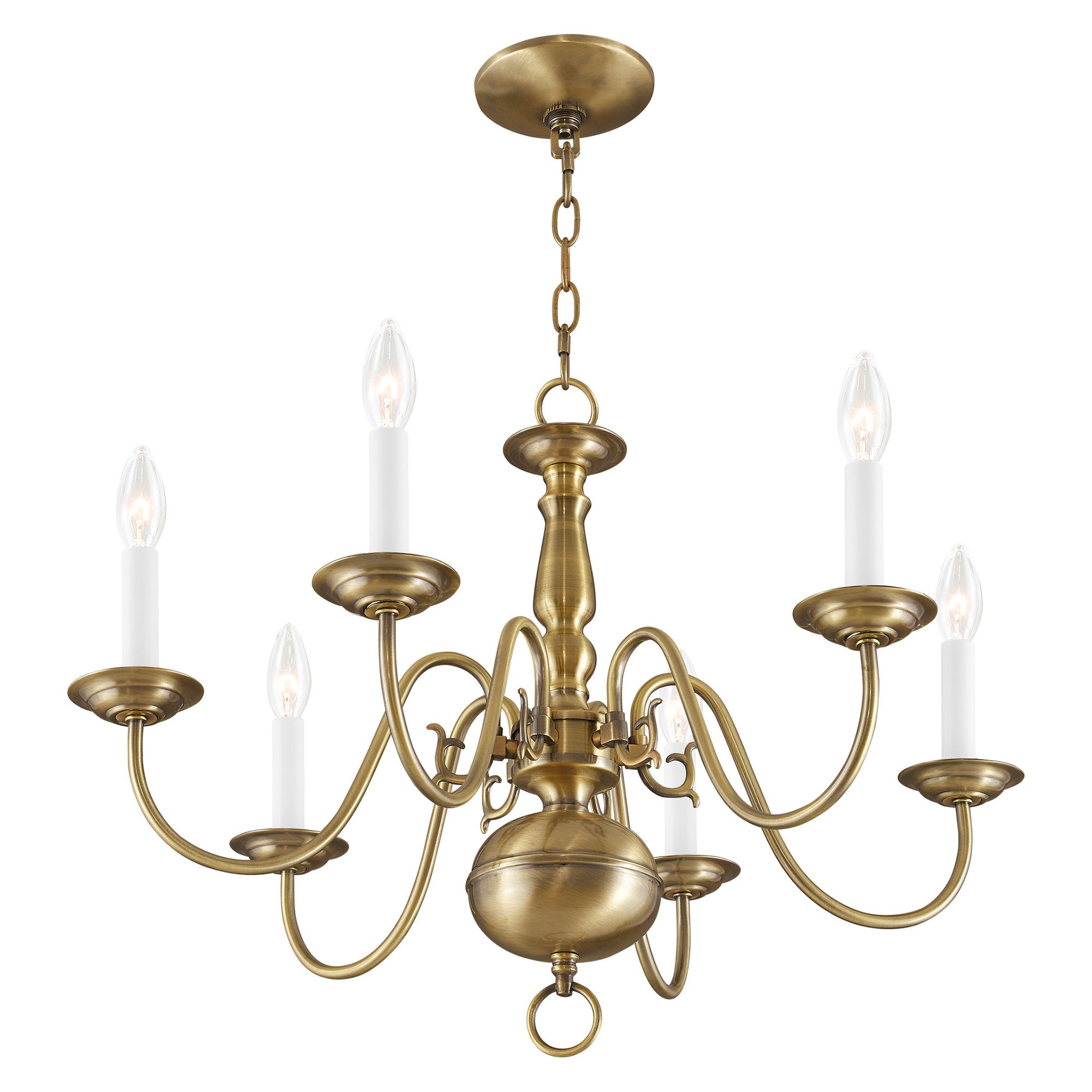 Image 4 Livex Williamsburgh 24"W Antique Brass 6-Light Chandelier more views