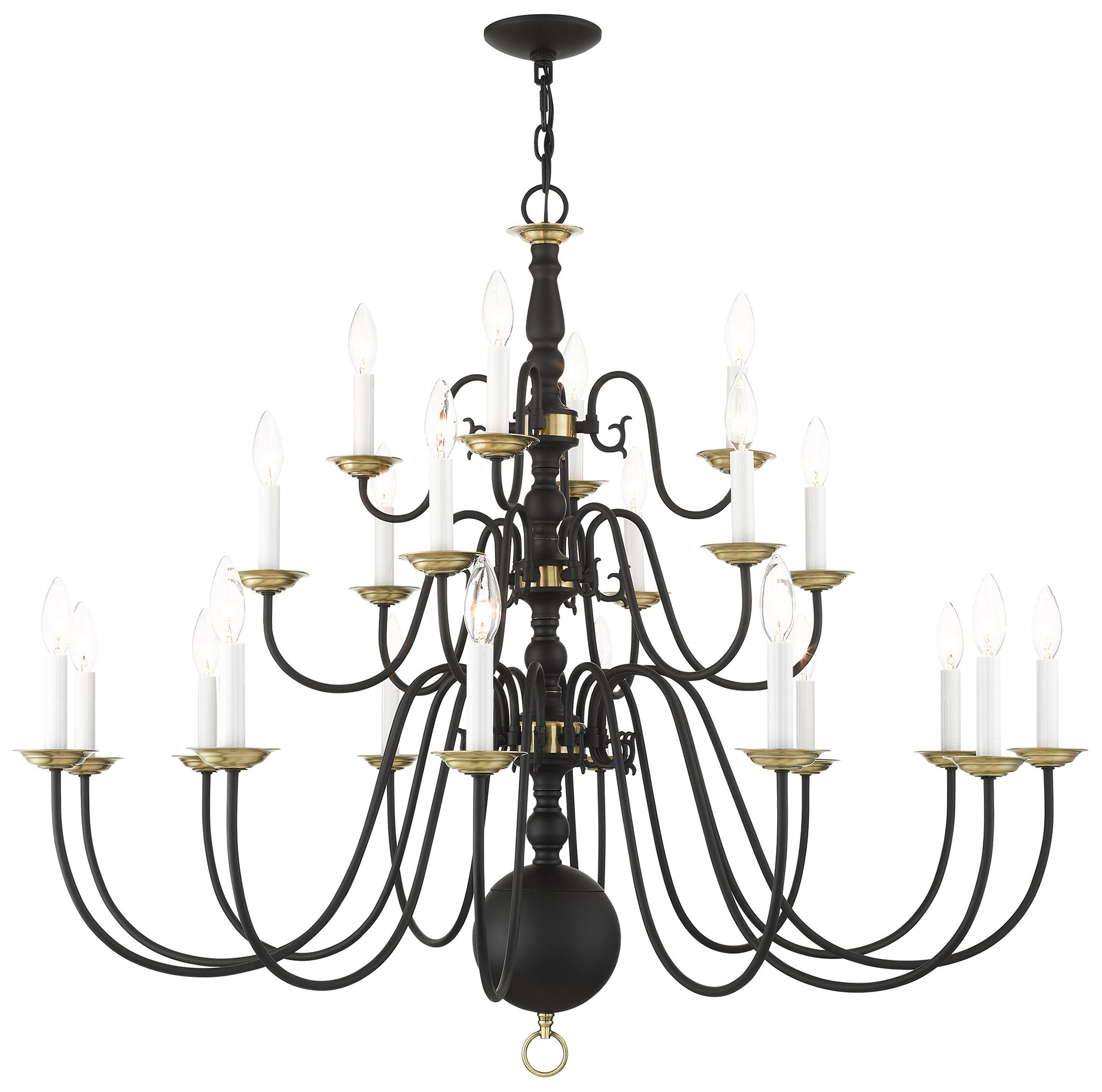 Livex Williamsburgh 42" Wide Black 22-Light Chandelier