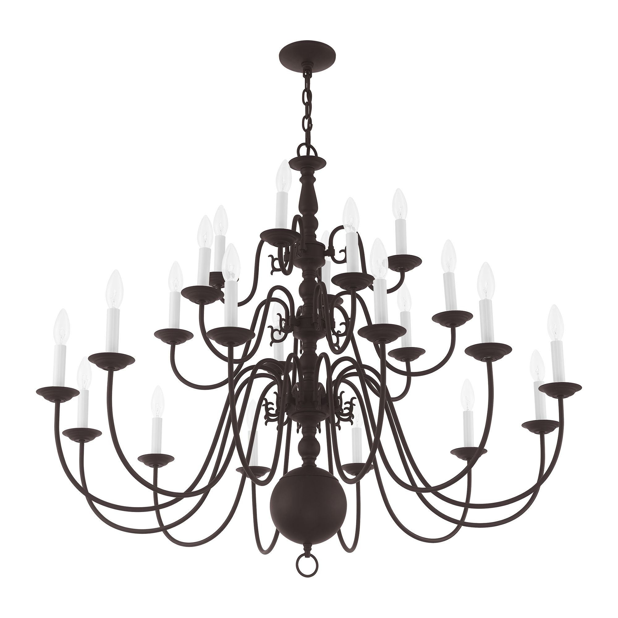 Livex Williamsburgh 42" Wide Bronze 22-Light Chandelier
