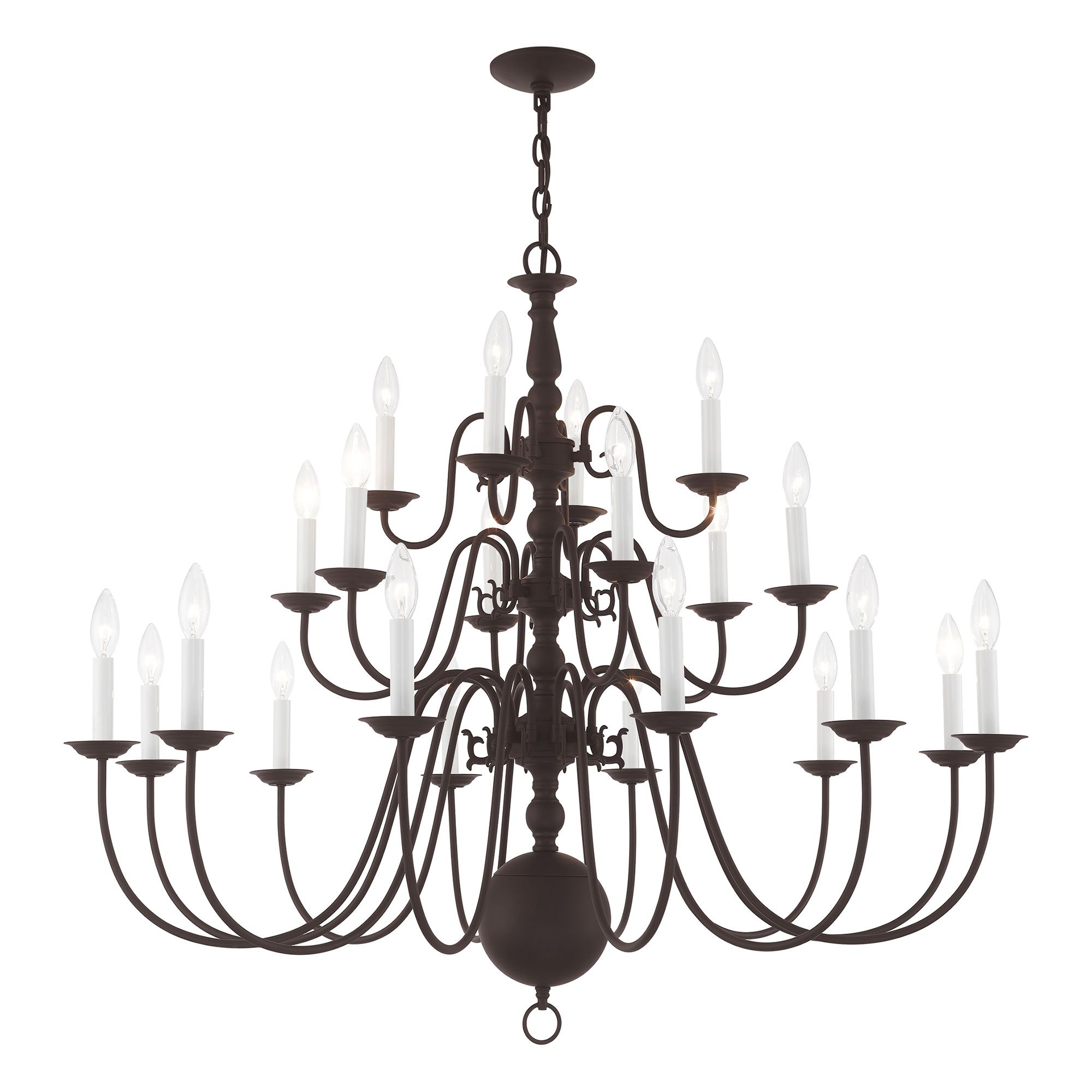 Livex Williamsburgh 42" Wide Bronze 22-Light Chandelier