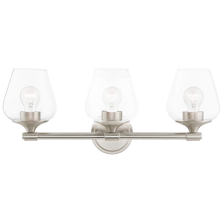 Image 2 Livex Willow 23" Wide Brushed Nickel 3-Light Bath Light