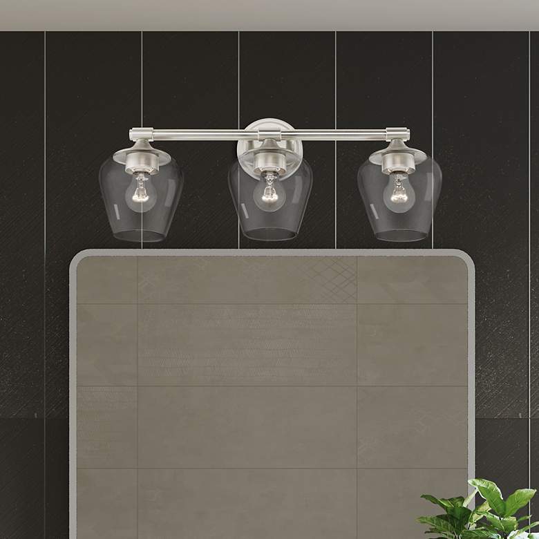 Image 1 Livex Willow 23" Wide Brushed Nickel 3-Light Bath Light