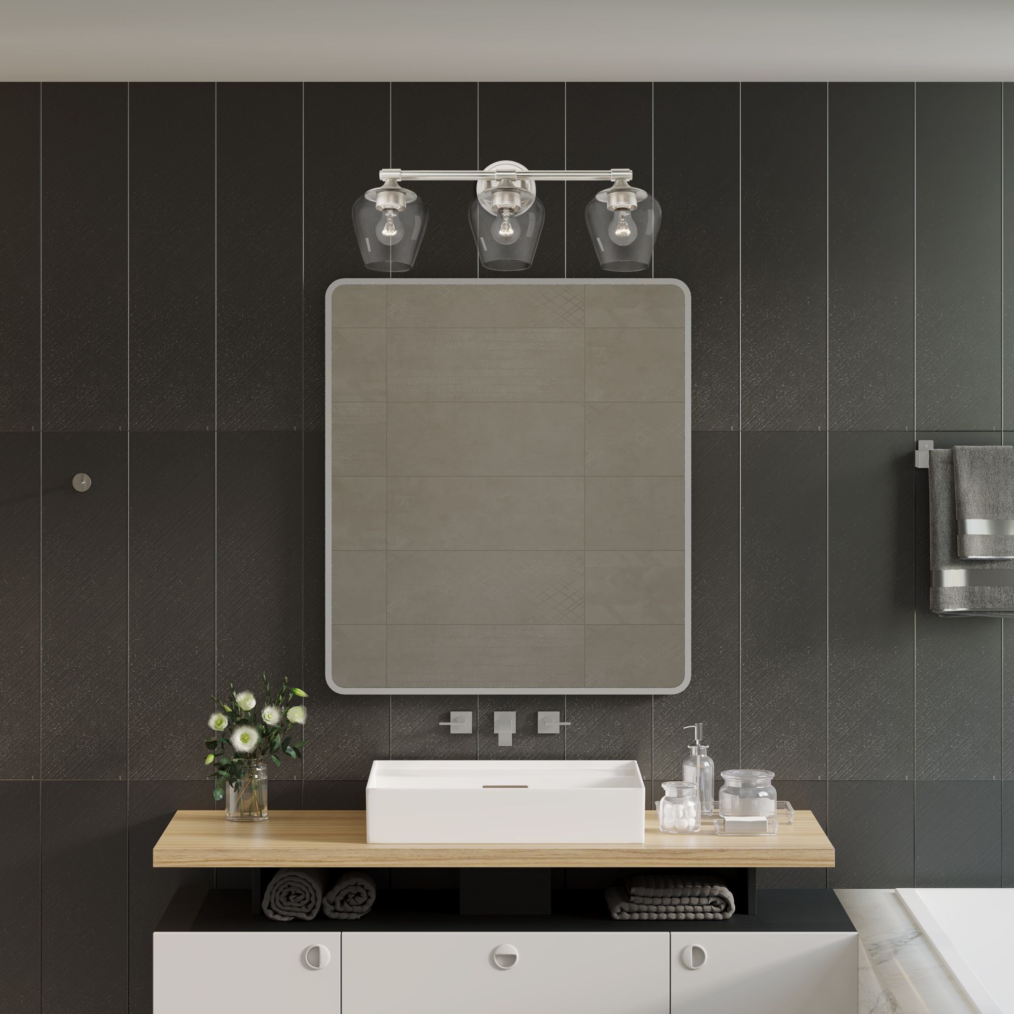 Livex Willow 23" Wide Brushed Nickel 3-Light Bath Light