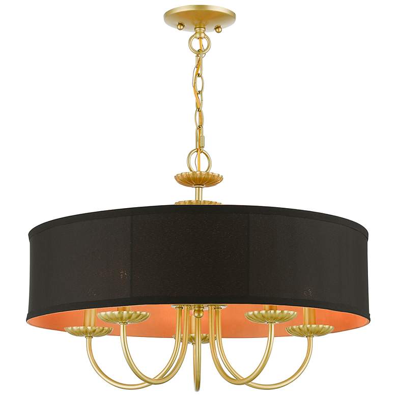 Image 4 Livex Winchester 23 inch Wide 5-Light Soft Gold Drum Pendant Chandelier more views