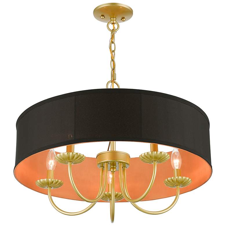 Image 5 Livex Winchester 23" Wide 5-Light Soft Gold Drum Pendant Chandelier more views