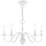 2_Livex Windsor 24" Wide 5-Light Traditional Antique White Chandelier