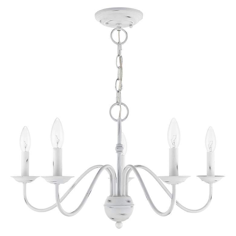 Image 4 Livex Windsor 24" Wide 5-Light Traditional Antique White Chandelier more views