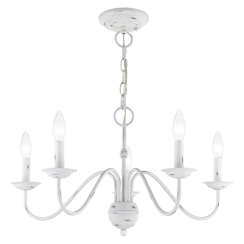 Image 5 Livex Windsor 24" Wide 5-Light Traditional Antique White Chandelier more views