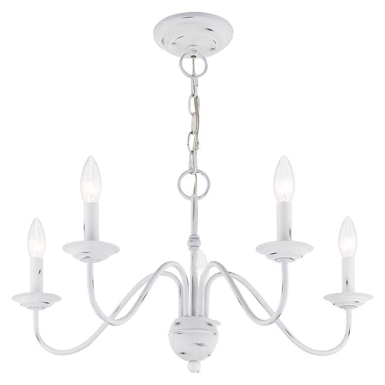 Image 6 Livex Windsor 24" Wide 5-Light Traditional Antique White Chandelier more views